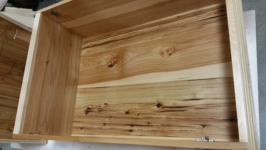 drawers made from rustic hickory