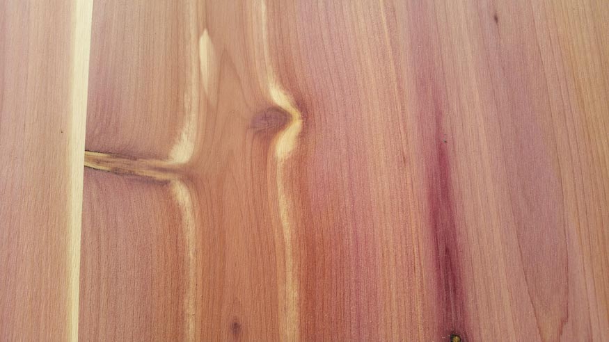 A detail shot of the grain of Aromatic Cedar.