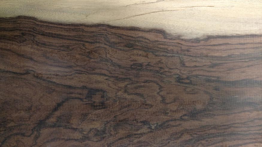 Detail of the grain on a panel of rosewood.