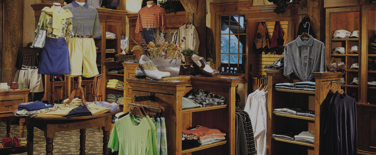 One of DP Juza's custom-built merchandizing displays at a Golf Pro Shop.