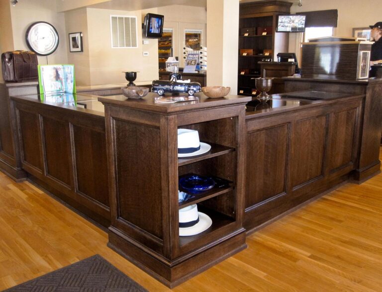 Retail counter at Neuman's Cigar Shop