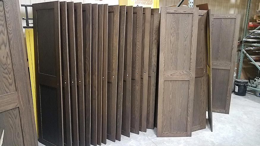 Over 20 full-size doors ready to be finished.